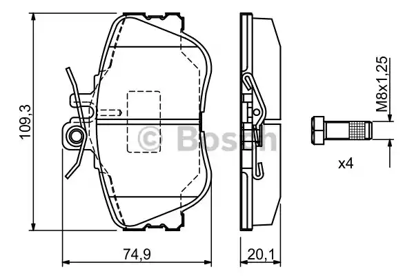 Комплект тормозных колодок дискового тормоза BOSCH 0986460977