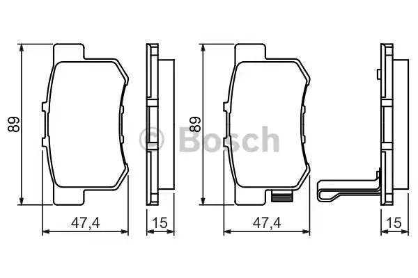 Комплект тормозных колодок дискового тормоза BOSCH 0986461006