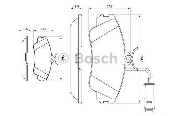 Комплект тормозных колодок дискового тормоза BOSCH 0986461115