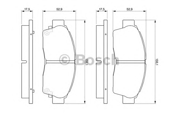 Комплект тормозных колодок дискового тормоза BOSCH 0986461123