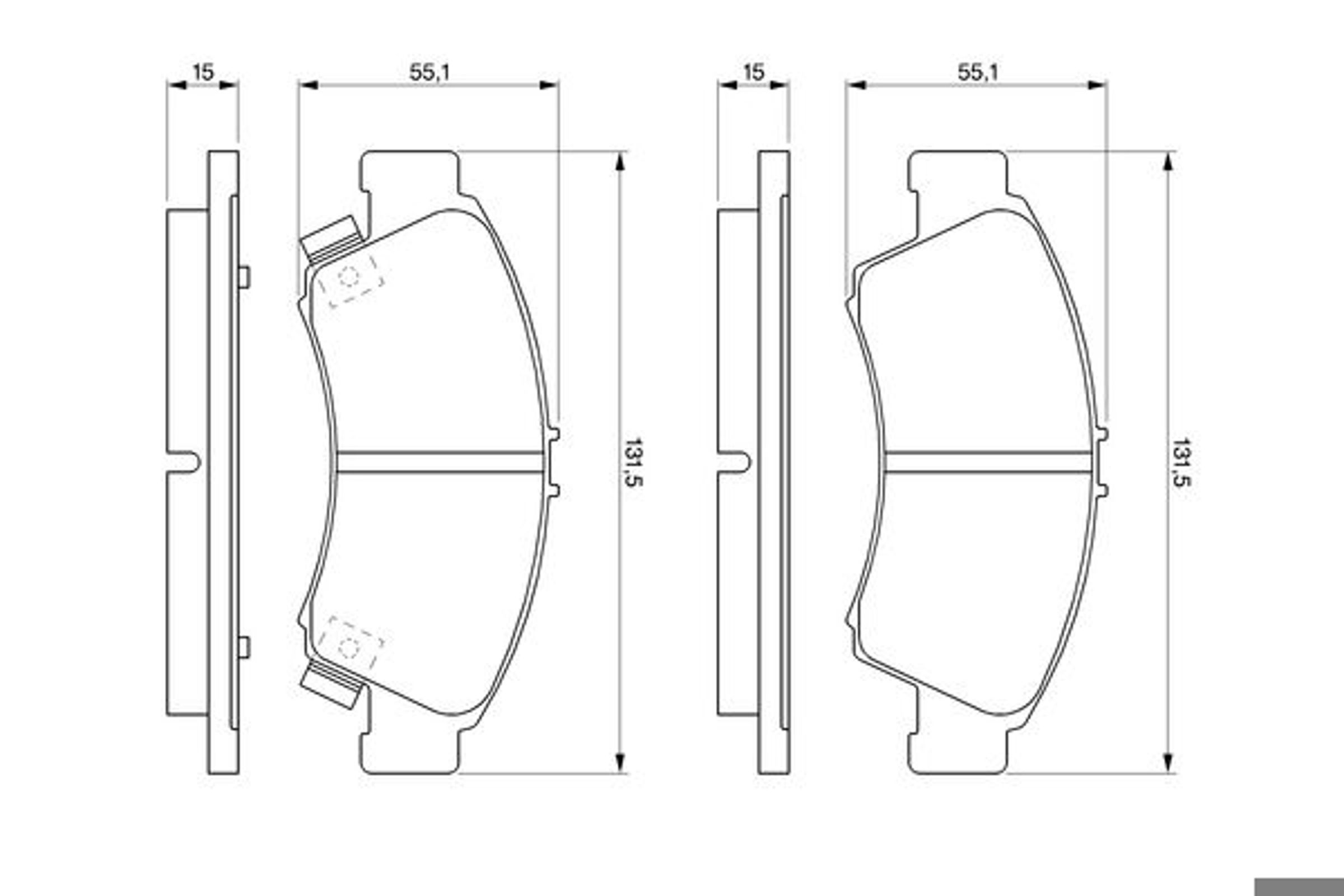 Колодки тормозные дисковые BOSCH 0986461126