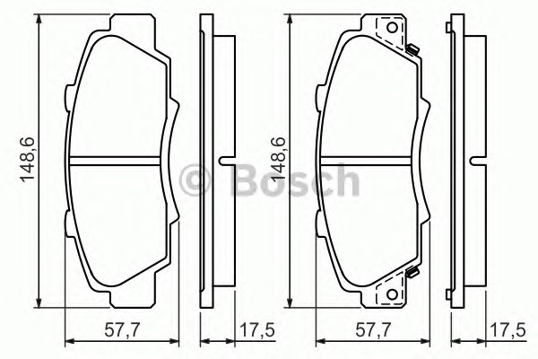 Комплект тормозных колодок дискового тормоза BOSCH 0986461142