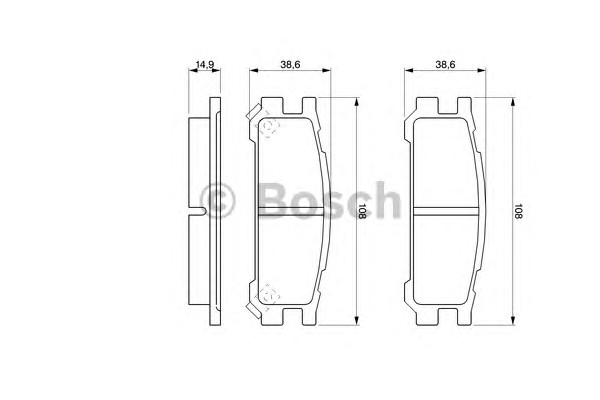 Комплект тормозных колодок дискового тормоза BOSCH 0986461143