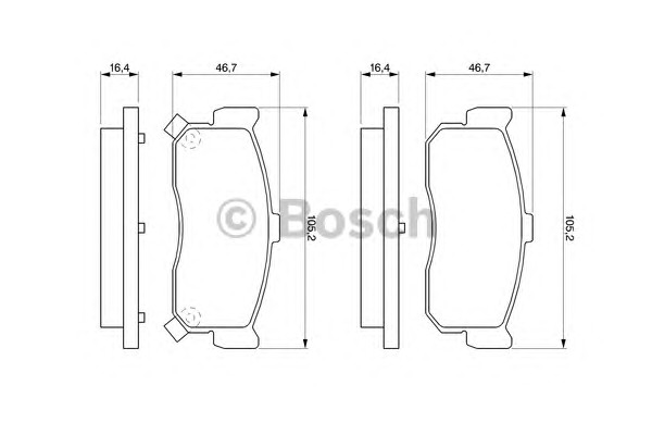 Комплект тормозных колодок дискового тормоза BOSCH 0986461144
