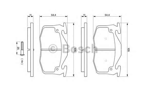 Комплект тормозных колодок дискового тормоза BOSCH 0986461149