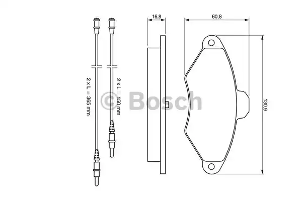 Комплект тормозных колодок дискового тормоза BOSCH 0986461757