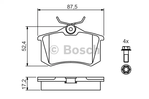 Комплект тормозных колодок дискового тормоза BOSCH 0986461769