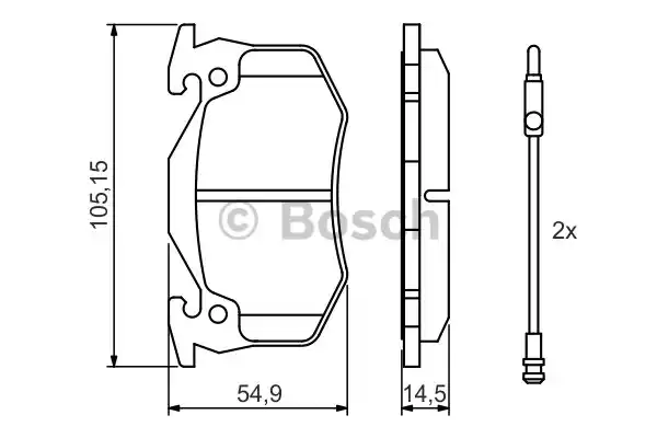 Комплект тормозных колодок дискового тормоза BOSCH 0986466346