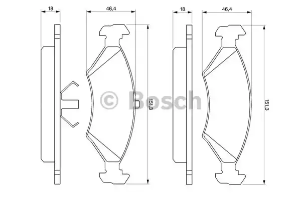 Комплект тормозных колодок дискового тормоза BOSCH 0986466402