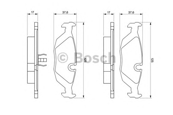 Комплект тормозных колодок дискового тормоза BOSCH 0986466751