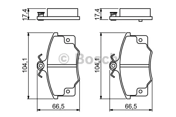 Комплект тормозных колодок дискового тормоза BOSCH 0986468380
