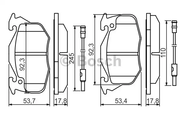 Комплект тормозных колодок дискового тормоза BOSCH 0986469860