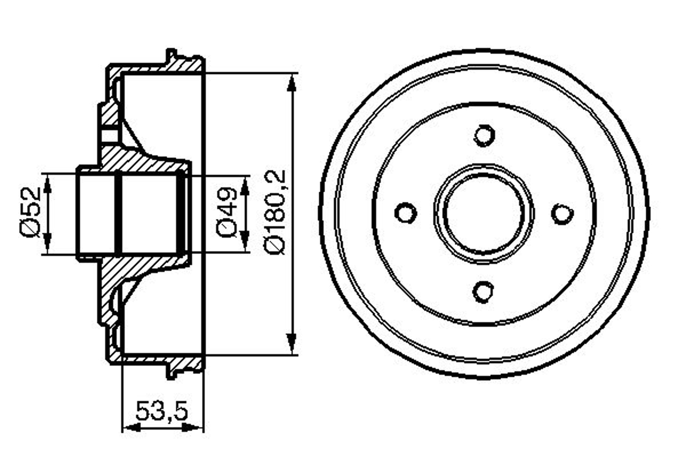 Барабан тормозной BOSCH 0986477117