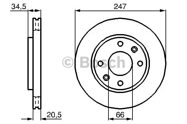 Тормозной диск BOSCH 0986478370