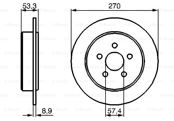 Тормозной диск BOSCH 0986478514