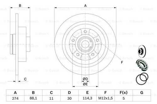 Тормозной диск BOSCH 0986479009