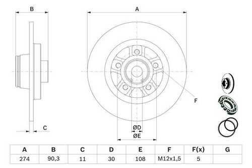 Тормозной диск BOSCH 0986479015