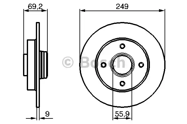 Тормозной диск BOSCH 0986479255