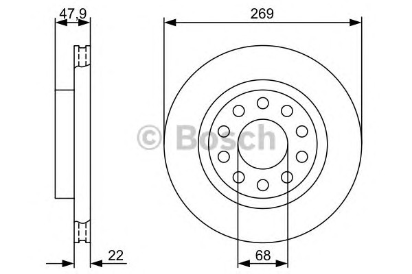 Тормозной диск BOSCH 0986479366