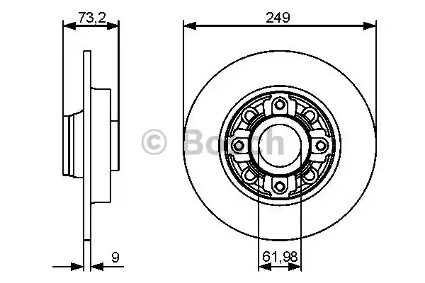 Тормозной диск BOSCH 0986479388
