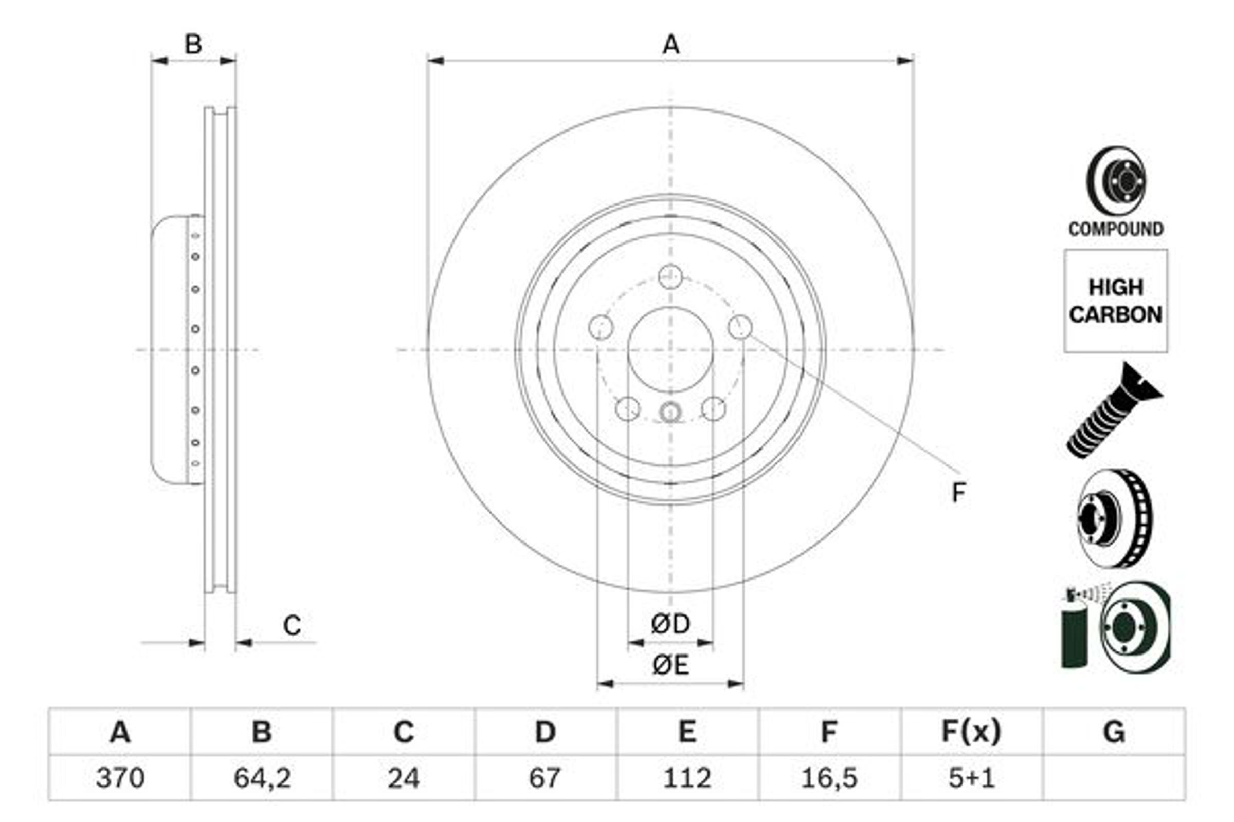 Диск тормозной BOSCH 0986479G99