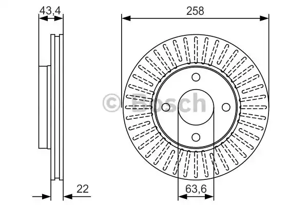 Тормозной диск BOSCH 0986479R64