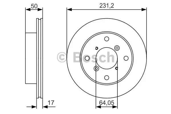 Тормозной диск BOSCH 0986479R96