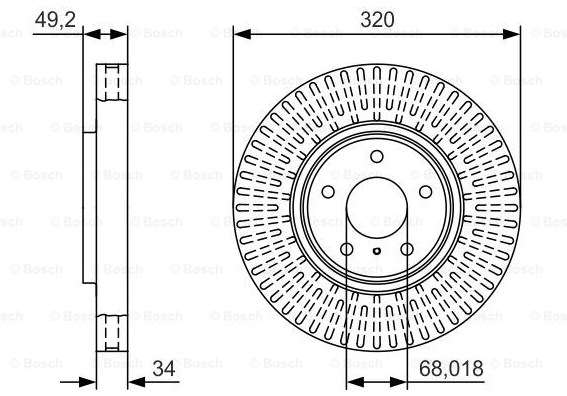 Тормозной диск BOSCH 0986479T32