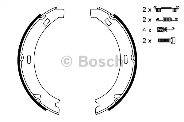 Комплект колодок стояночного тормоза BOSCH 0986487582