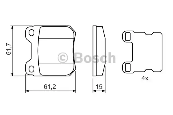 Комплект тормозных колодок дискового тормоза BOSCH 0986490500