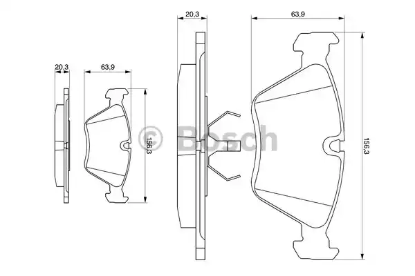 Комплект тормозных колодок дискового тормоза BOSCH 0986490640