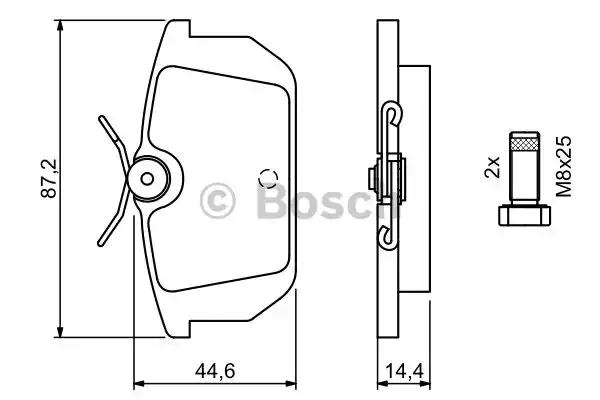 Комплект тормозных колодок дискового тормоза BOSCH 0986491030