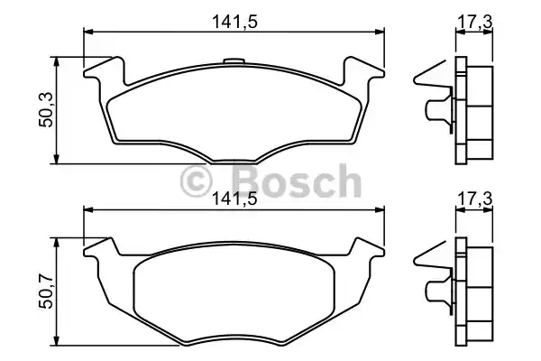 Комплект тормозных колодок дискового тормоза BOSCH 0986494005