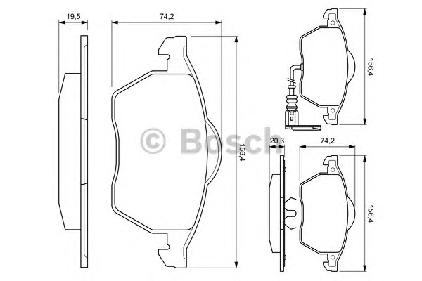 Комплект тормозных колодок дискового тормоза BOSCH 0986494018