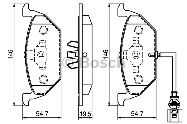 Комплект тормозных колодок дискового тормоза BOSCH 0986494019