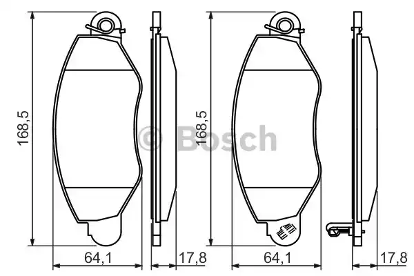 Комплект тормозных колодок дискового тормоза BOSCH 0986494037
