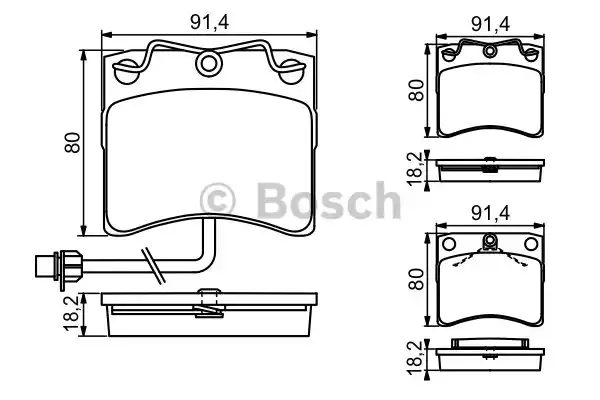 Комплект тормозных колодок дискового тормоза BOSCH 0986494041