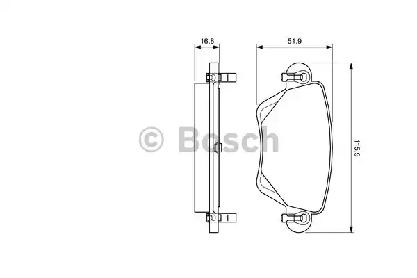 Комплект тормозных колодок дискового тормоза BOSCH 0986494046