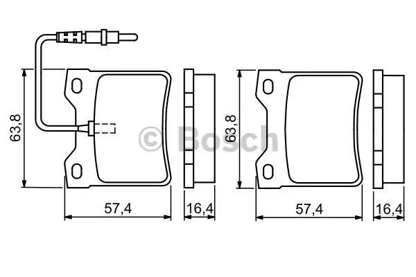 Комплект тормозных колодок дискового тормоза BOSCH 0986494055