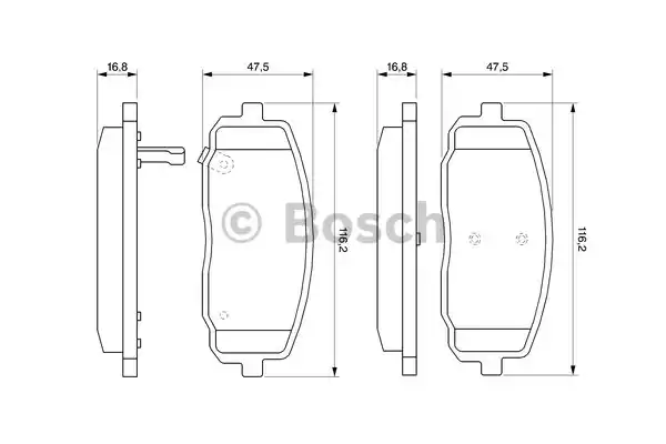 Комплект тормозных колодок дискового тормоза BOSCH 0986494064