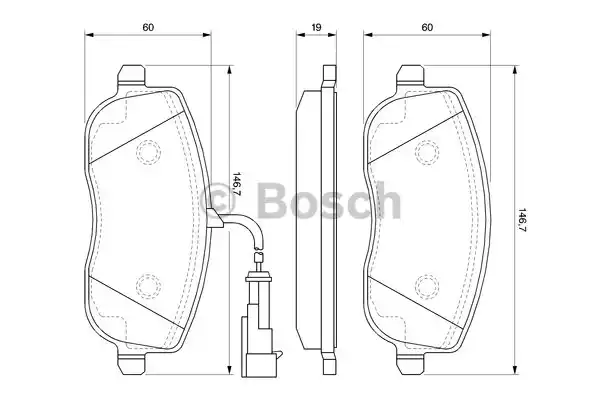 Комплект тормозных колодок дискового тормоза BOSCH 0986494068