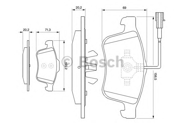 Комплект тормозных колодок дискового тормоза BOSCH 0986494071