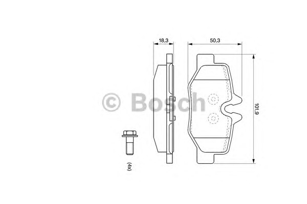 Комплект тормозных колодок дискового тормоза BOSCH 0986494082