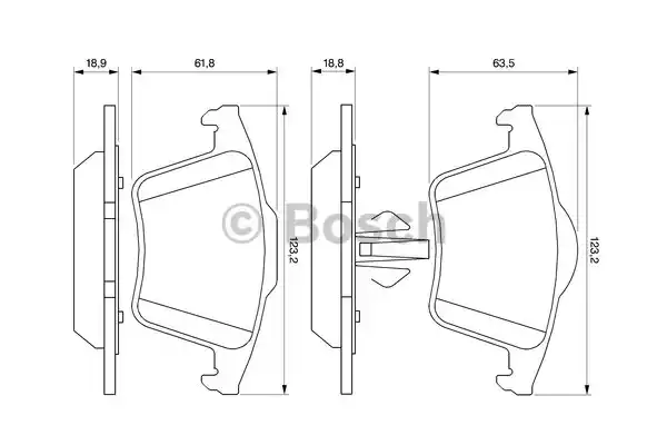 Комплект тормозных колодок дискового тормоза BOSCH 0986494102
