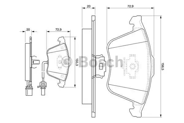 Комплект тормозных колодок дискового тормоза BOSCH 0986494104