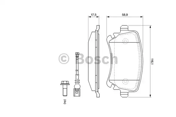 Комплект тормозных колодок дискового тормоза BOSCH 0986494108