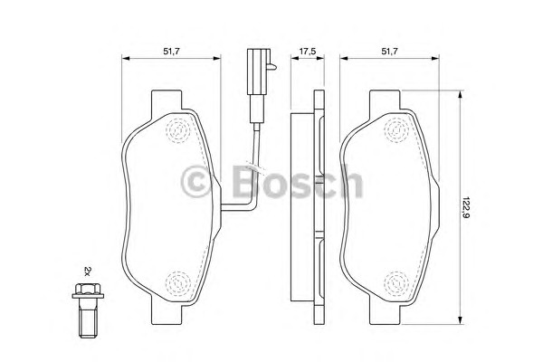 Комплект тормозных колодок дискового тормоза BOSCH 0986494114