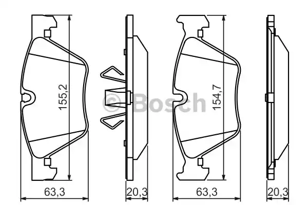 Комплект тормозных колодок дискового тормоза BOSCH 0986494117