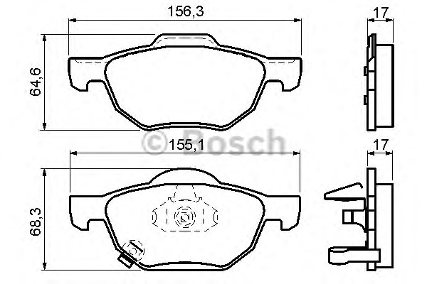 Комплект тормозных колодок дискового тормоза BOSCH 0986494135