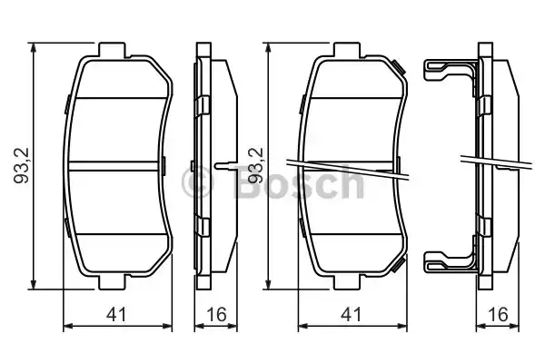 Комплект тормозных колодок дискового тормоза BOSCH 0986494140